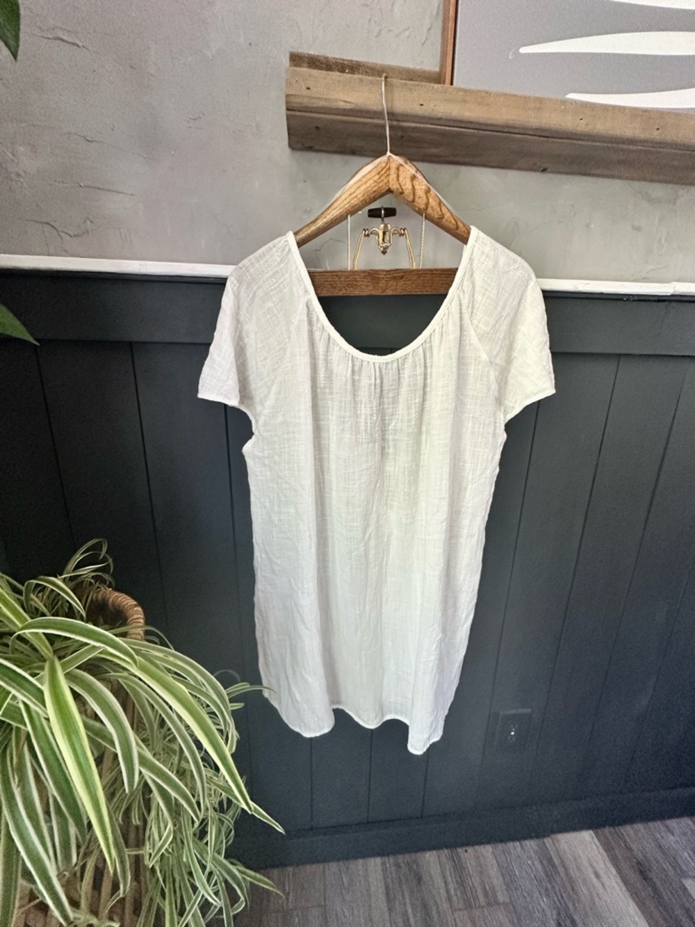 NEW Kona Sol Cover Up Lightweight Gauzy‎ White Tie Back size XL